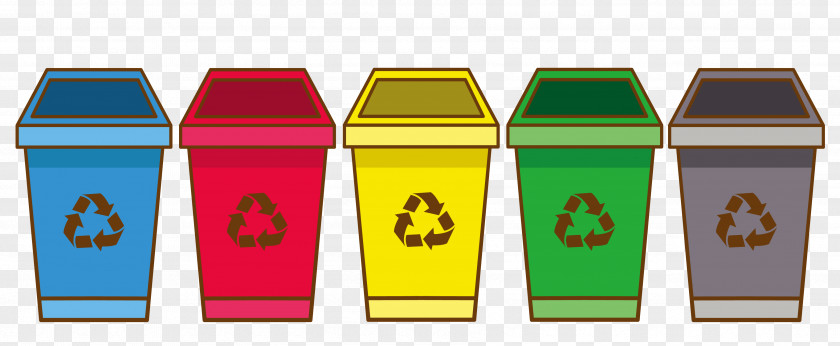 Trash Can Recycling Bin Waste Container Cartoon PNG