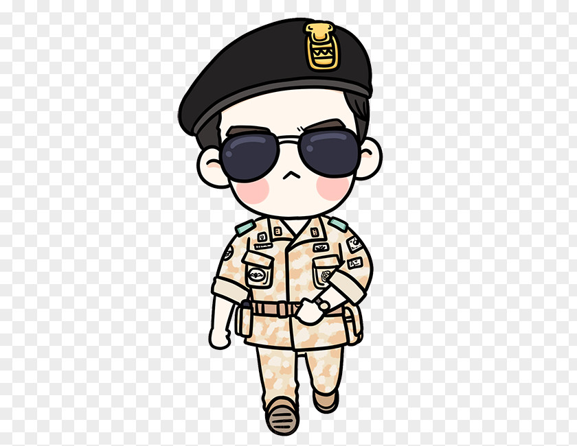 Wearing Sunglasses Soldiers South Korea Kang Mo-yeon Cartoon Korean Drama PNG