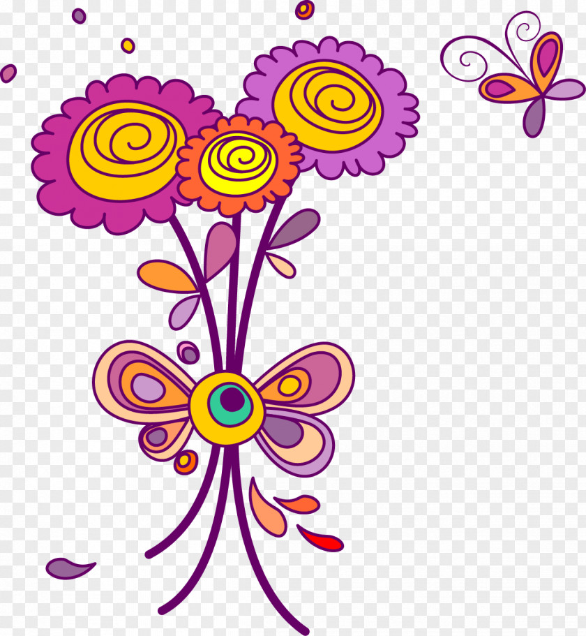 A Bouquet Of Flowers Cartoon Flower Euclidean Vector PNG