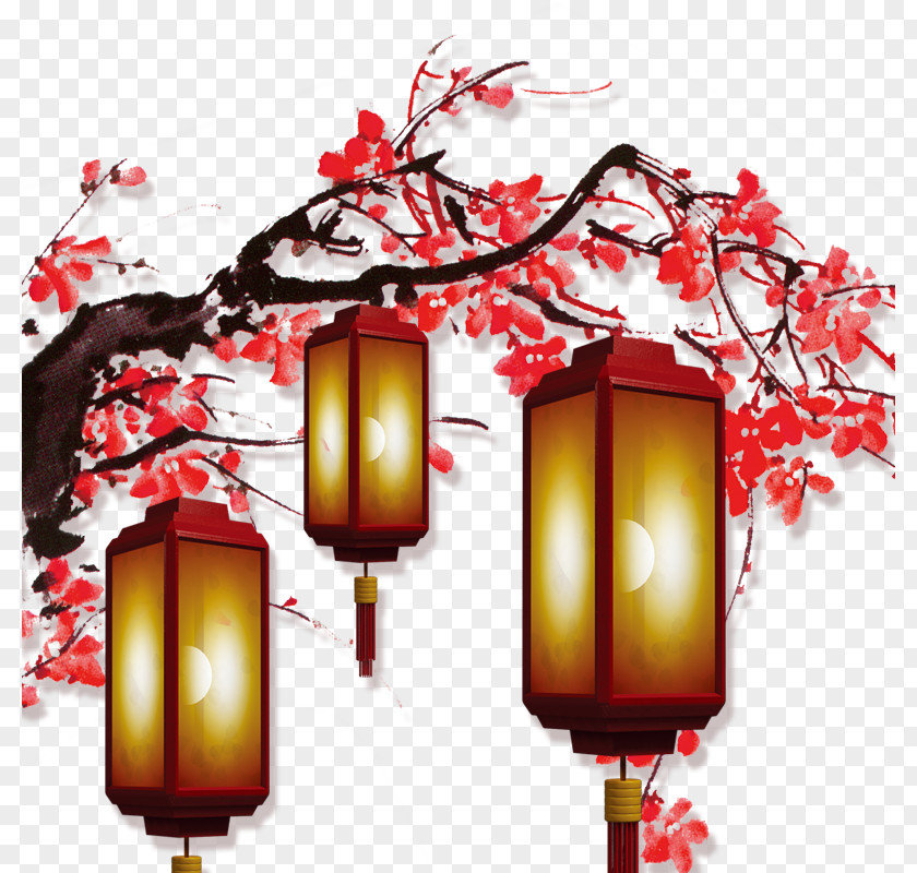 Chinese New Year Decorative Lanterns Hanging Bloom Lantern PNG