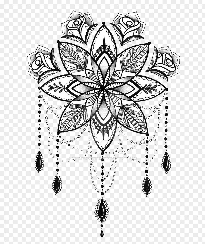 Henna Tattoo Mandala Drawing PNG