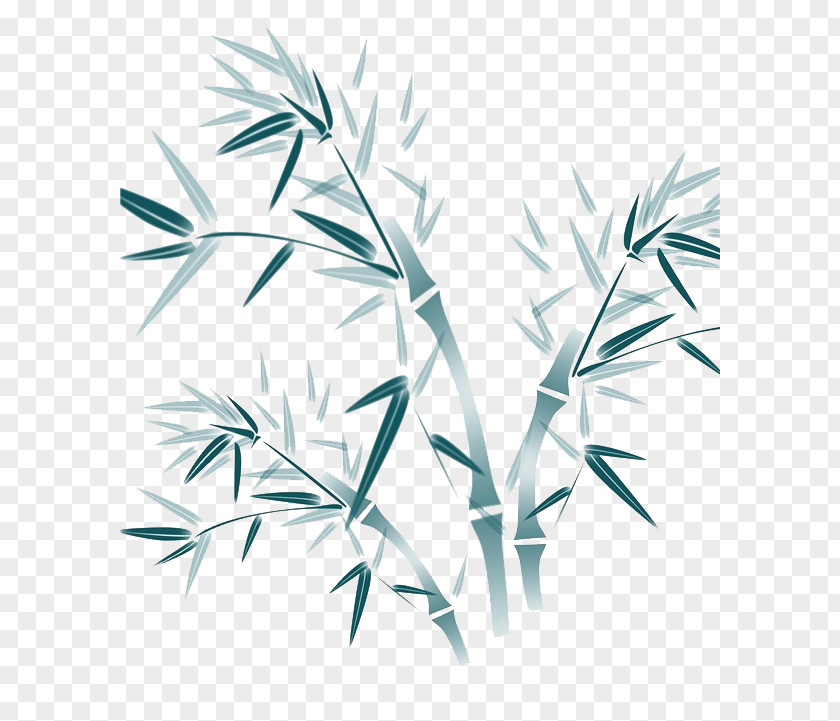 Ink Bamboo Leaves Lucky Download PNG