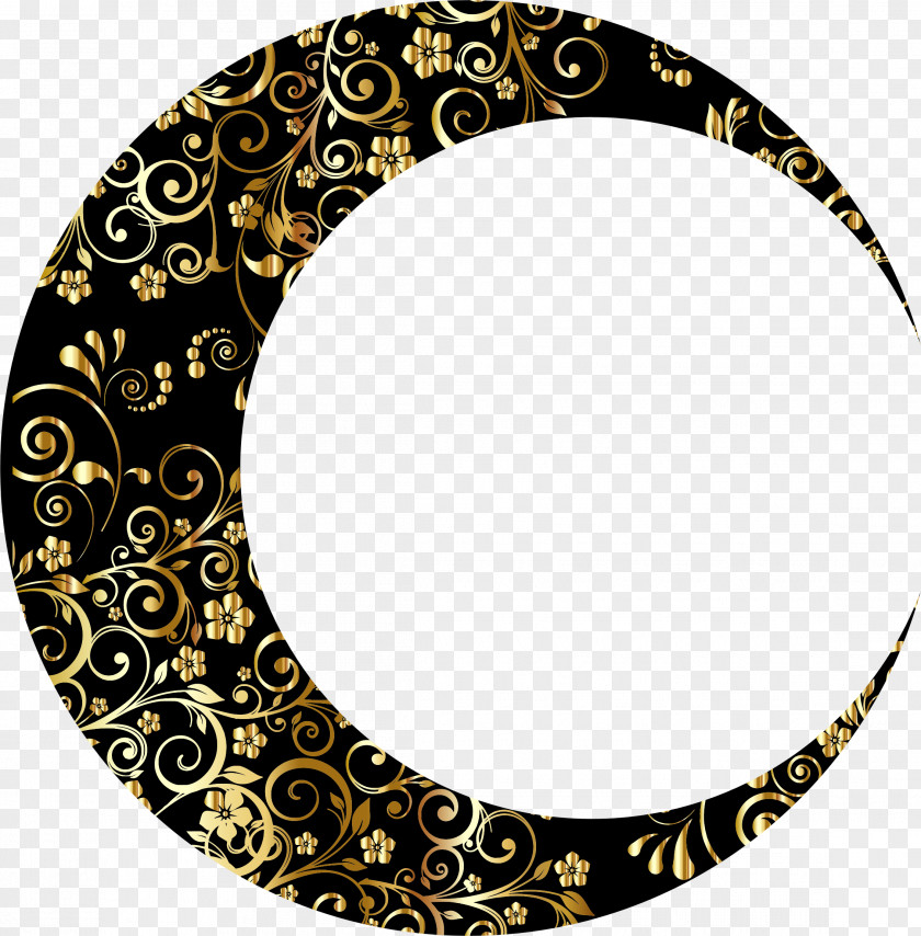 Moon Phase Lunar Gold Clip Art PNG