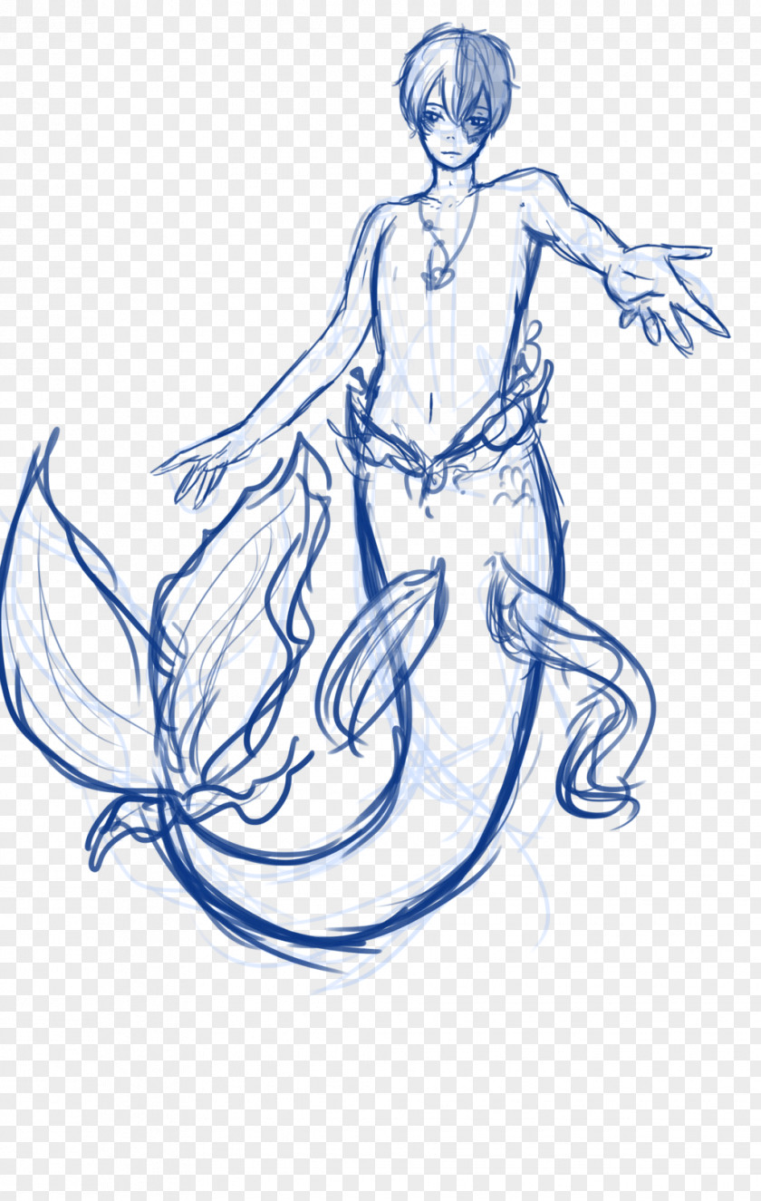 Mermaid Fan Art Part Of Your World Merman Sketch PNG