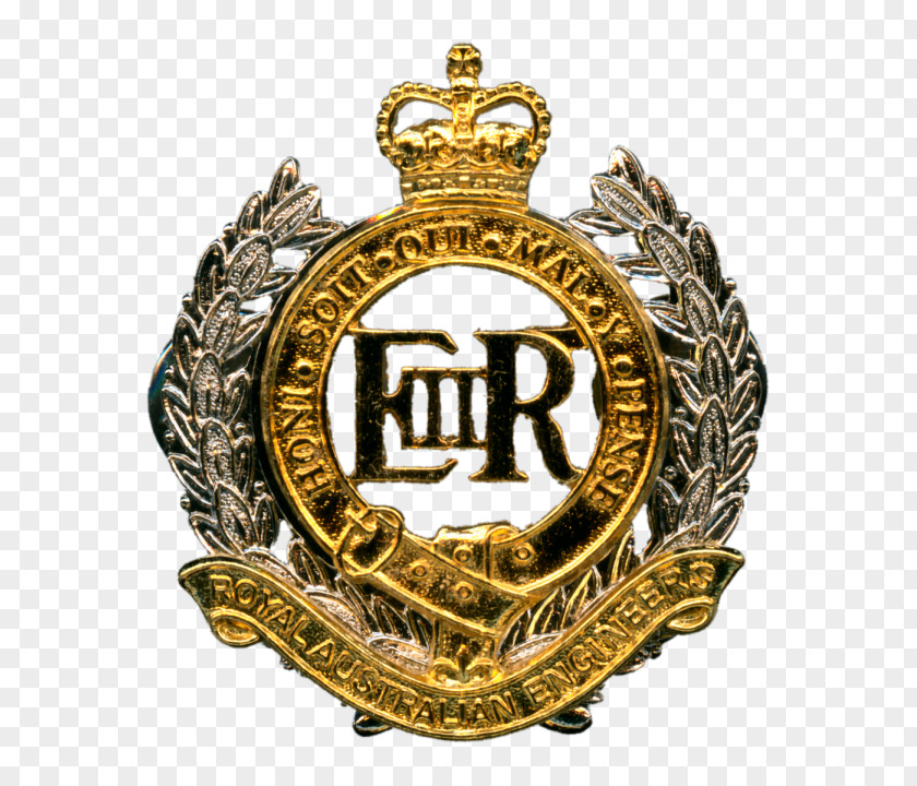 Printed Royal Engineers A.F.C. Cap Badge Honi Soit Qui Mal Y Pense Australian PNG