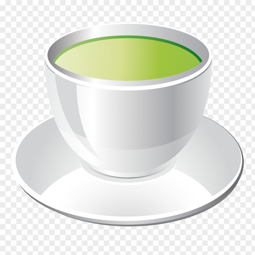 Vector Green Tea Matcha Coffee Cup PNG