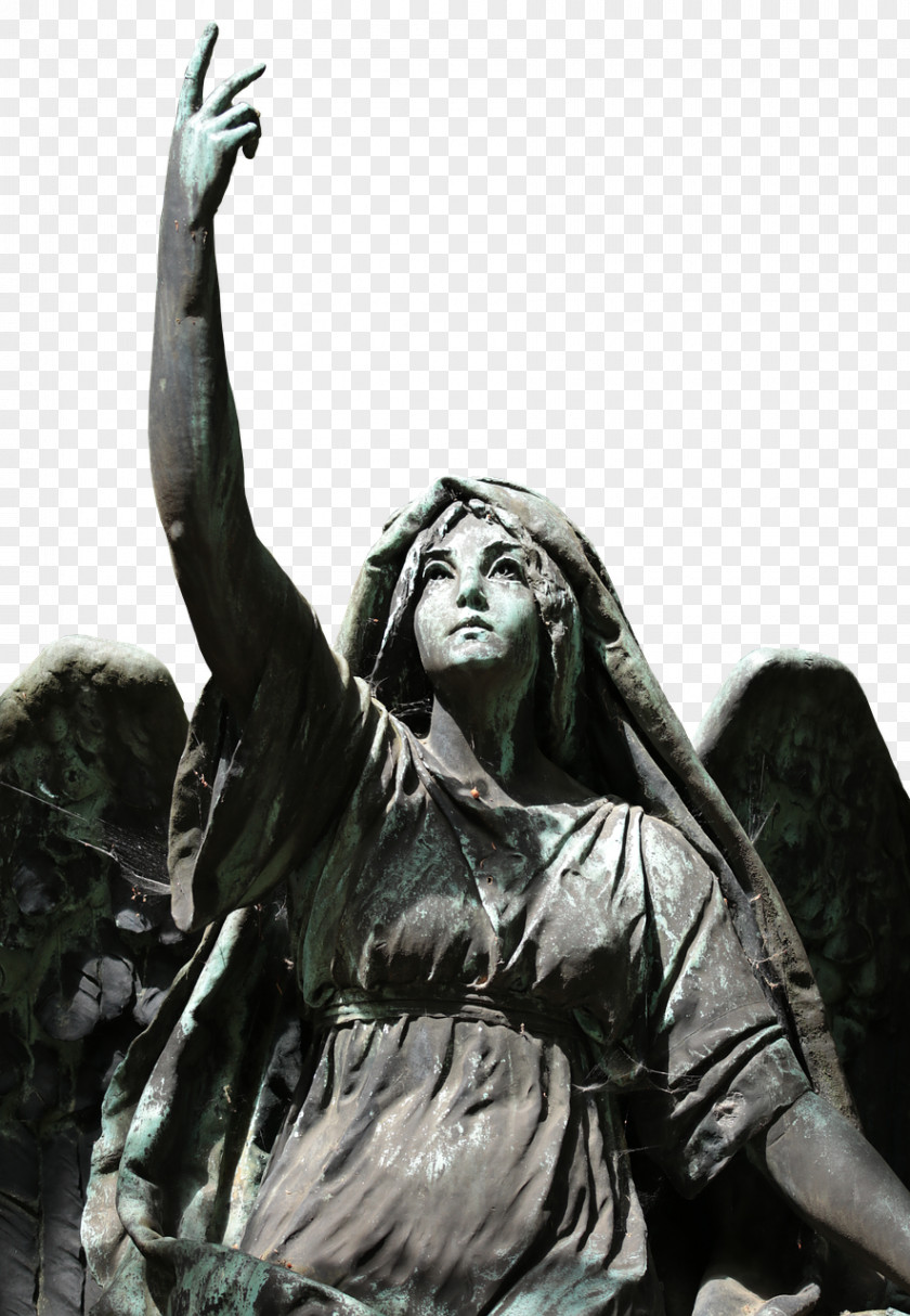 Cemetery Stone Sculpture Statue Angel Poster PNG