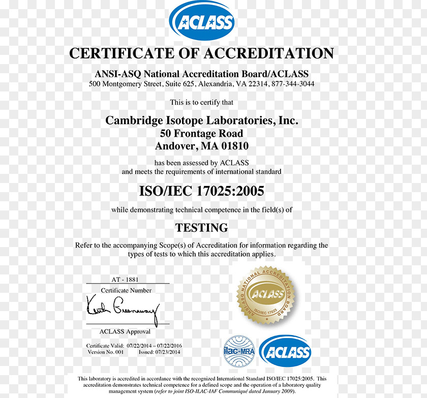 Certificate Of Participation ISO/IEC 17025 Laboratory Certification And Accreditation PNG