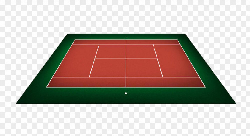 Hand Painted Red Badminton Court Tennis Centre Ball Game Area Angle PNG