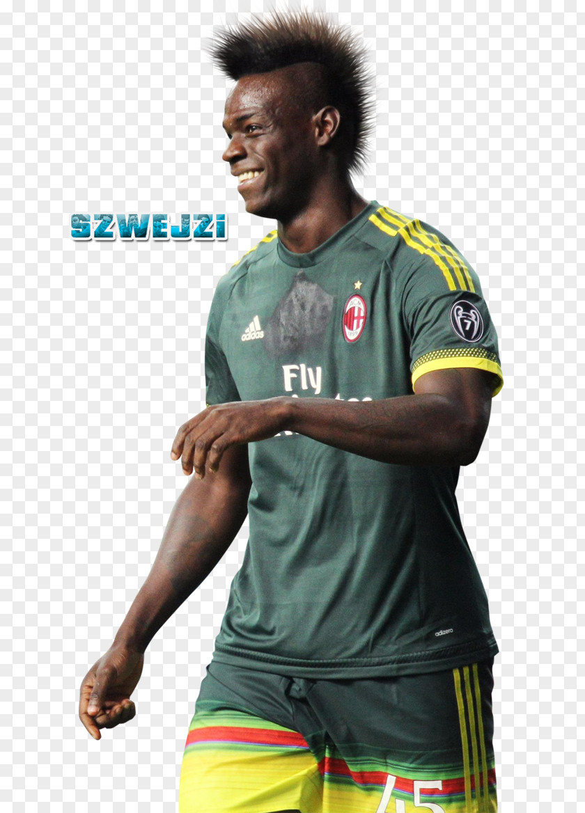 Football Mario Balotelli A.C. Milan Manchester City F.C. Jersey Italy National Team PNG