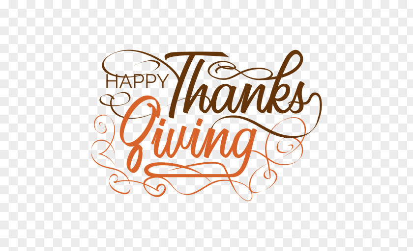 Thanksgiving Text Logo Vexel Clip Art PNG