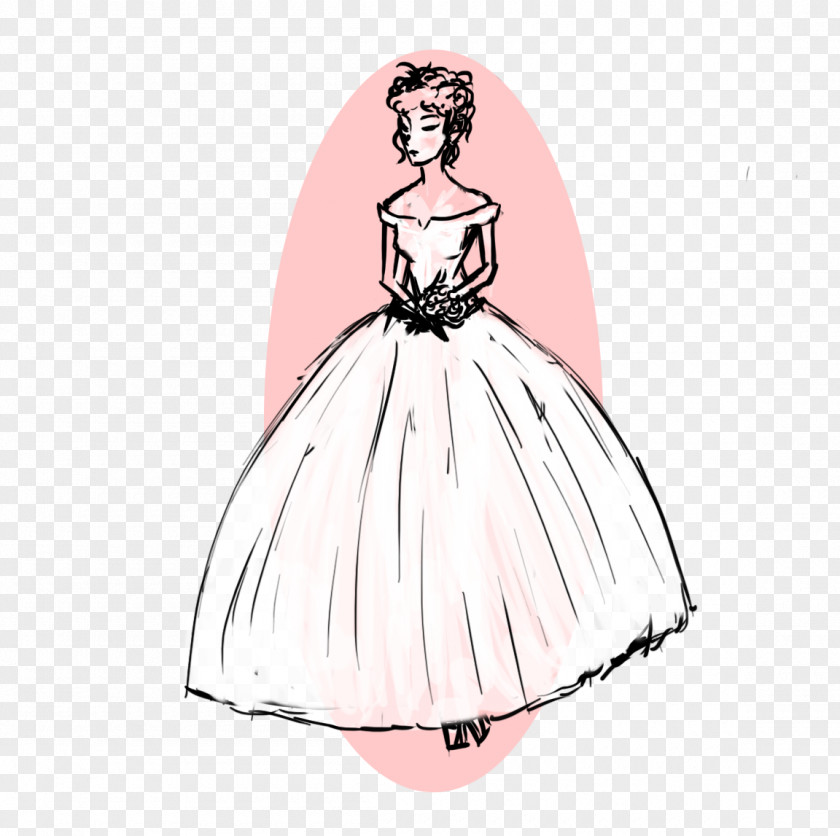 Dress Wedding Costume Design Drawing Gown PNG