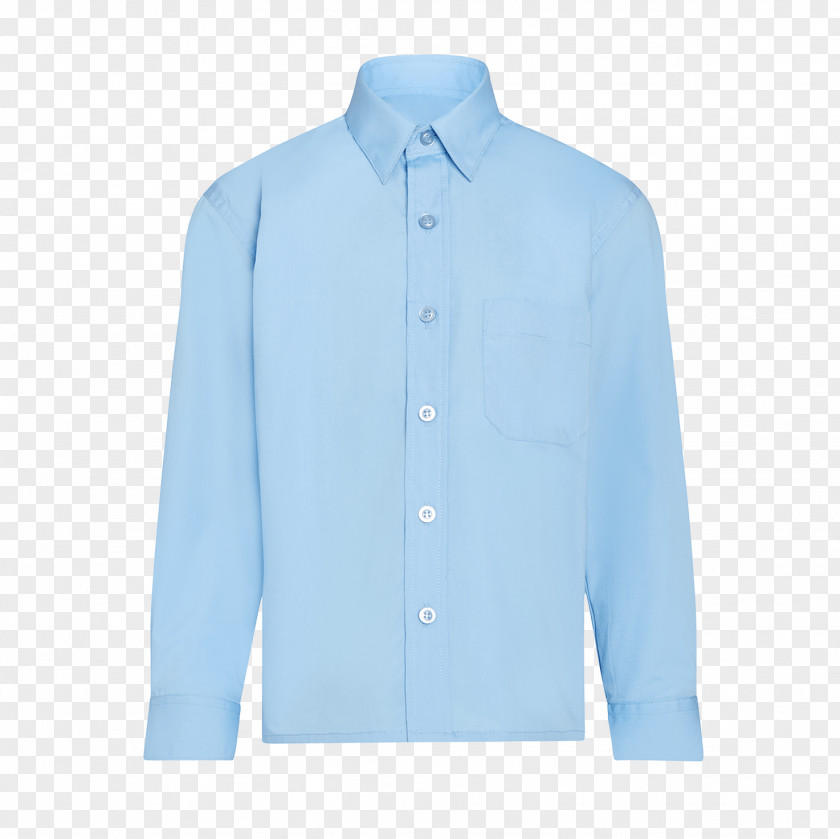 Uniform Dress Shirt Collar Sleeve Electric Blue PNG