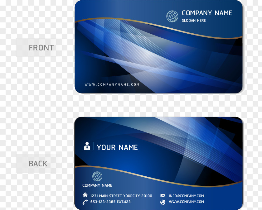 Vector Blue Business Card Design PNG