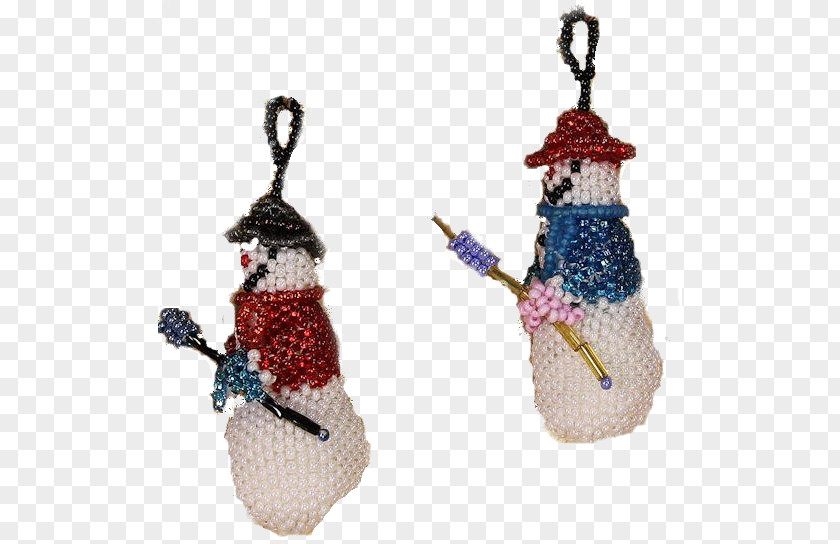 Fancy Snowman Silhouette Earring Christmas Ornament Day PNG