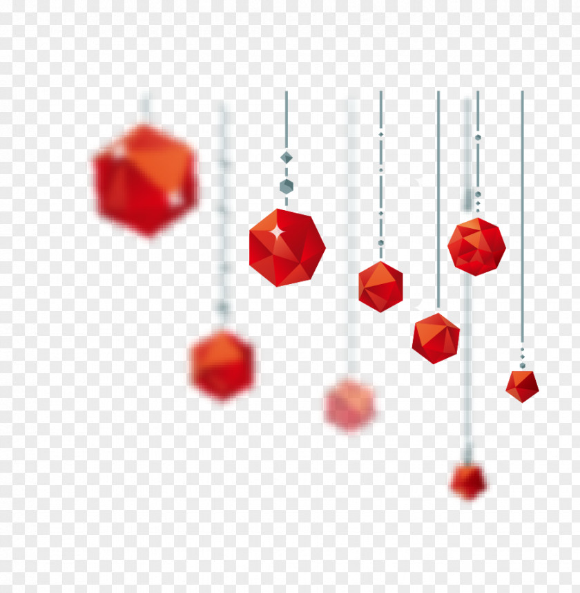 Holiday Ornaments Perspective Red Ball Triangle Geometry Polygon Ornament PNG
