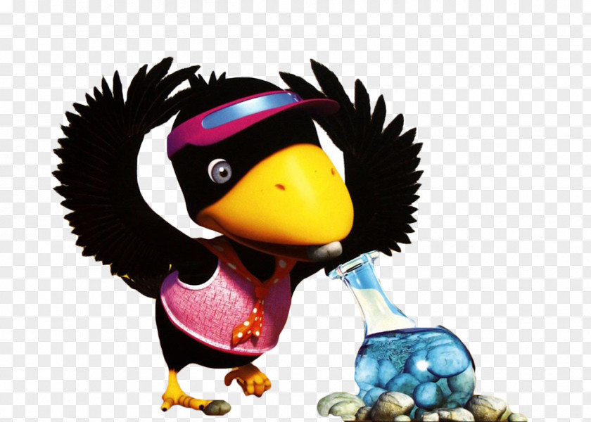 Raven Drinking Cartoon Hand Painted Common Water Child PNG