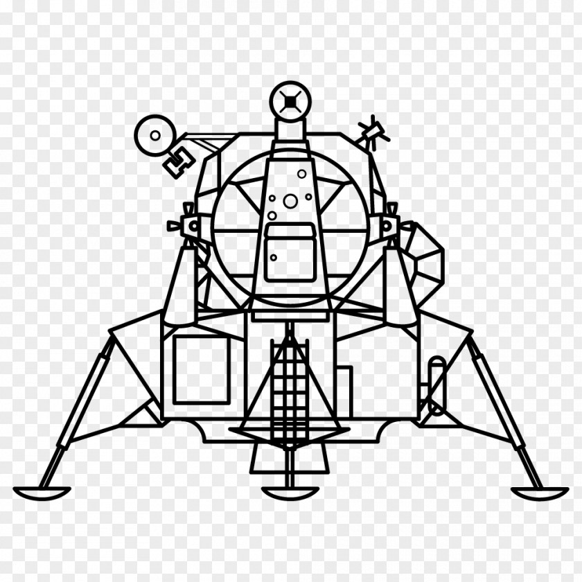 Spacecraft Apollo Program 11 Lunar Lander Module Drawing PNG