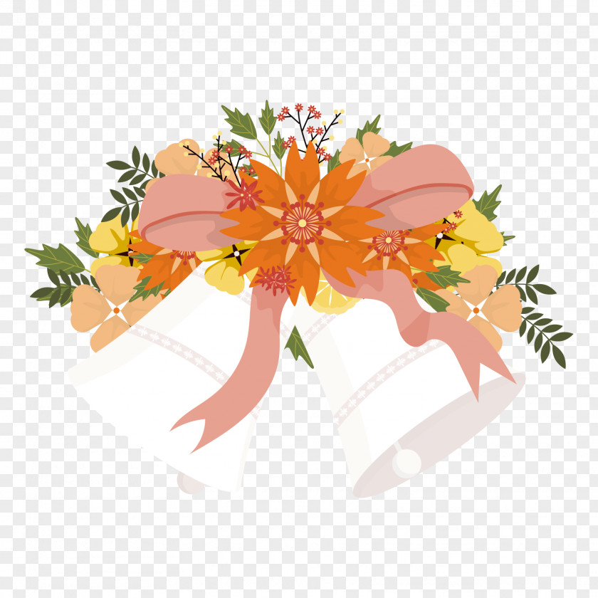 Vector Bow Bell Flower Floral Design PNG