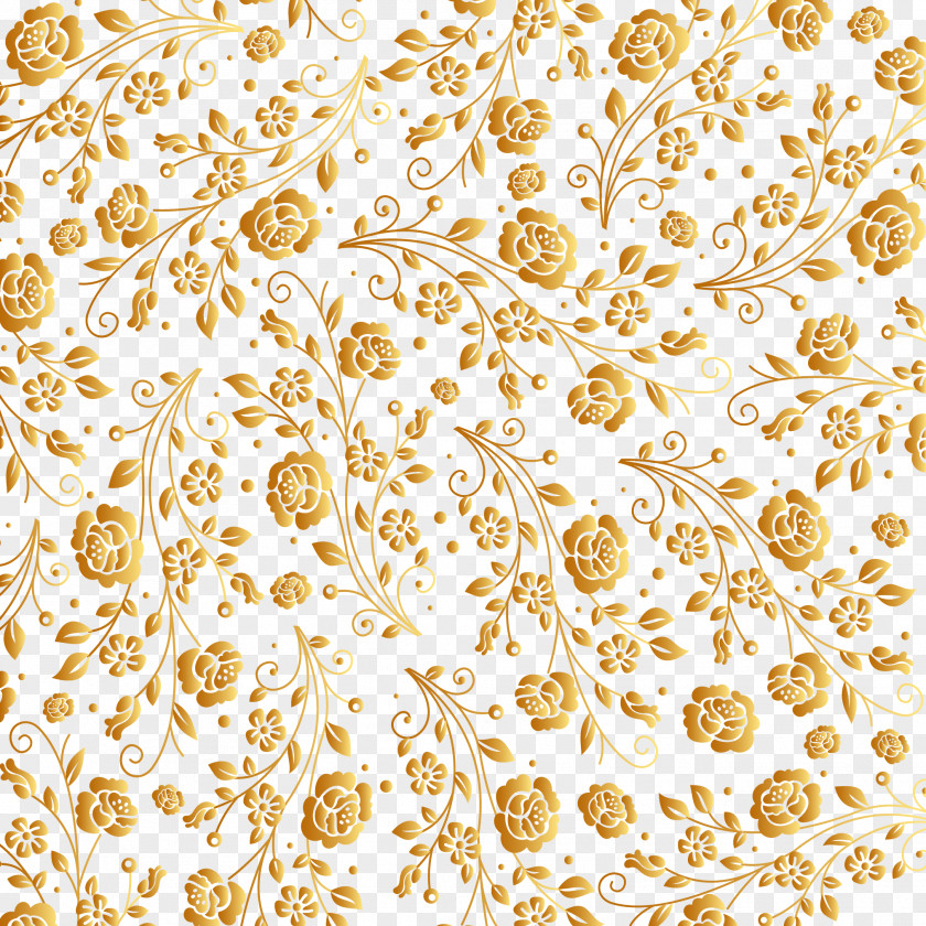 Vector Painted Gold Pattern Motif PNG