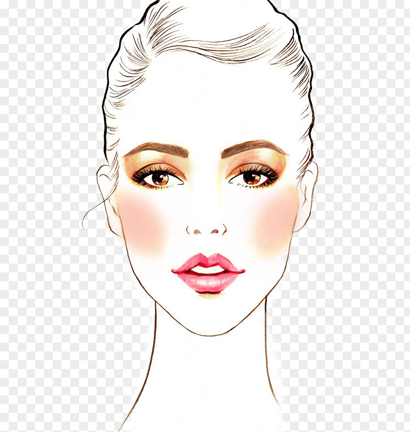 Hand-painted Female Makeup Chanel Cosmetics Fashion Illustration Drawing PNG