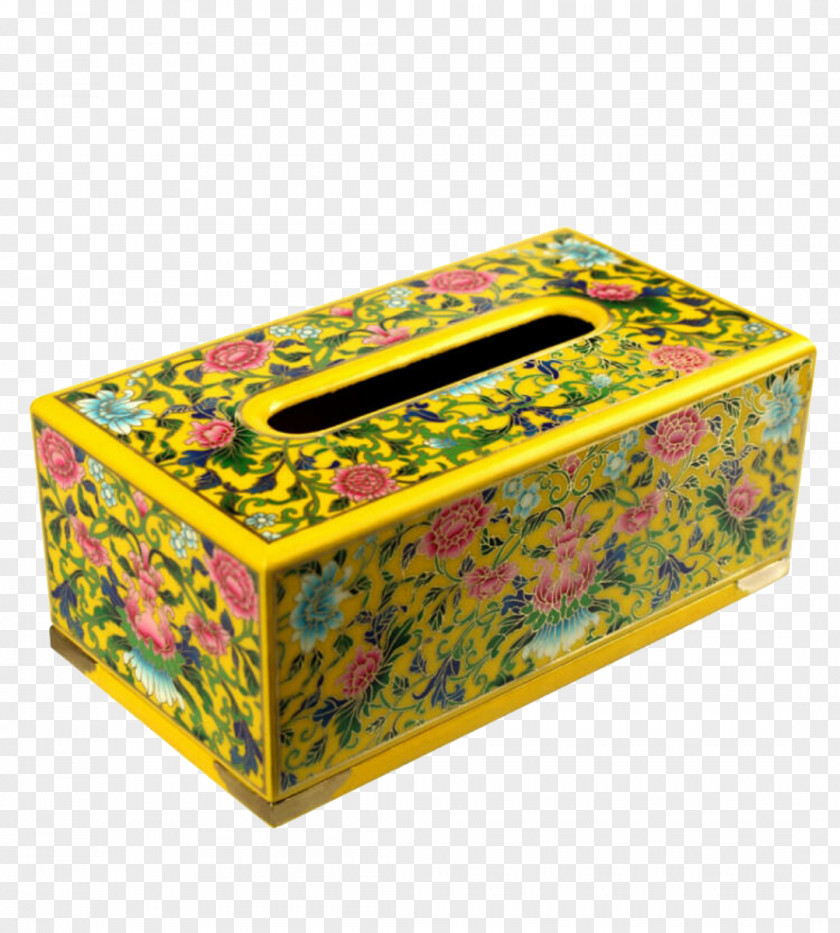 Yellow Floral Tissue Box Paper Pingyao PNG