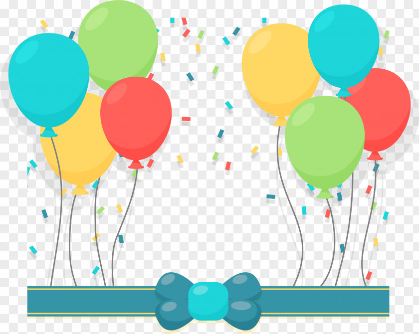 Color Balloon Streamer PNG