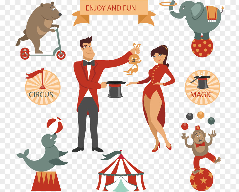 Creative Circus Cartoon Clip Art PNG