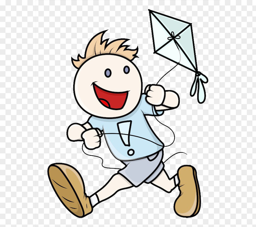 Happy Flying Kite Drawing Clip Art PNG