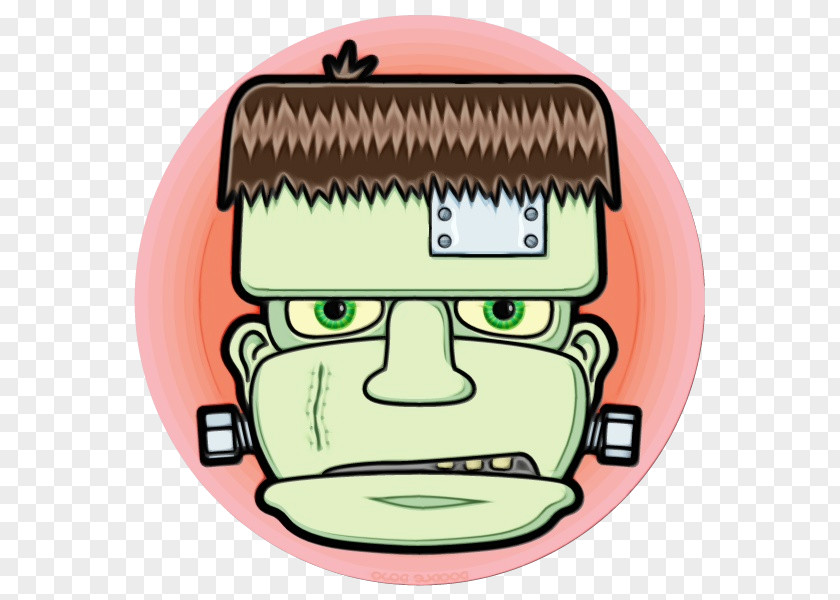 Cartoon Face Green Cheek Head PNG