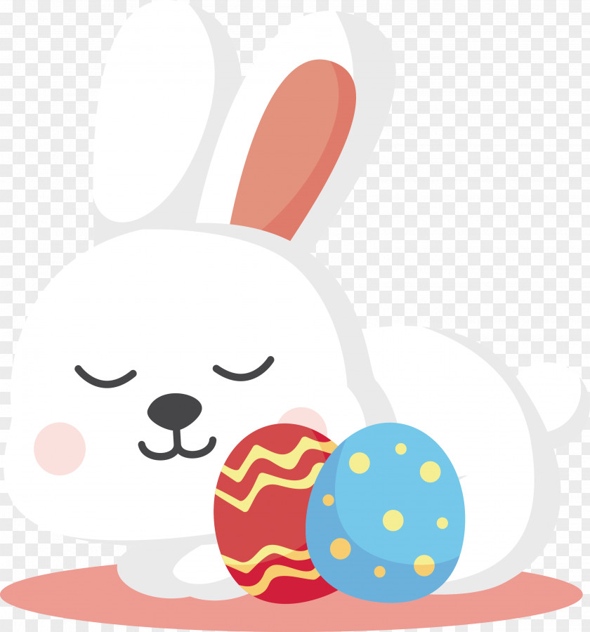 Design Of Easter White Rabbit Bunny Egg Illustration PNG