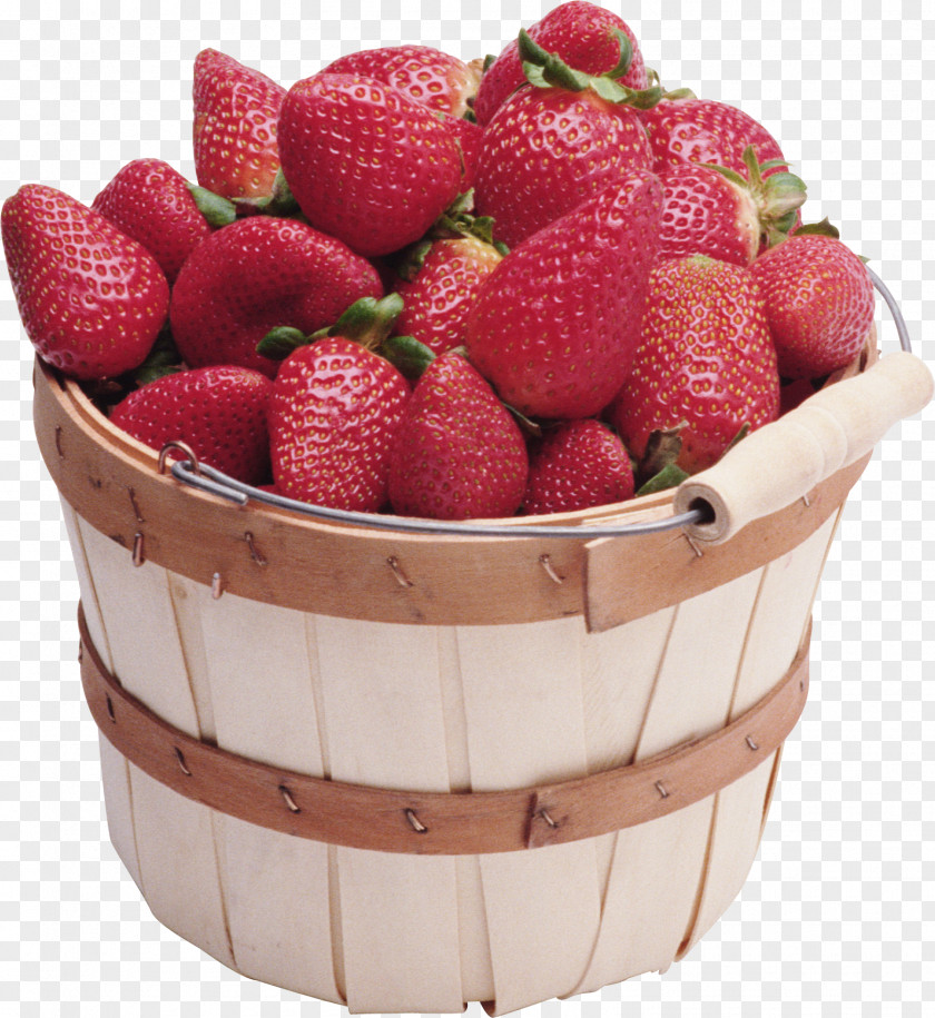 A Bucket Of Strawberries Ice Cream Cone Strawberry PNG