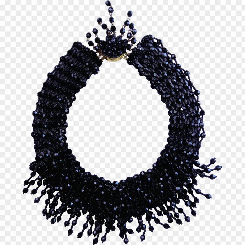 Black Beads Necklace Earring Jewellery 1960s Bead PNG