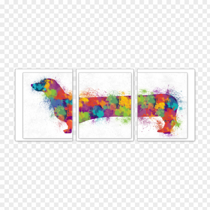 Colorful Pin Dachshund Art Canvas Print Oil Painting PNG