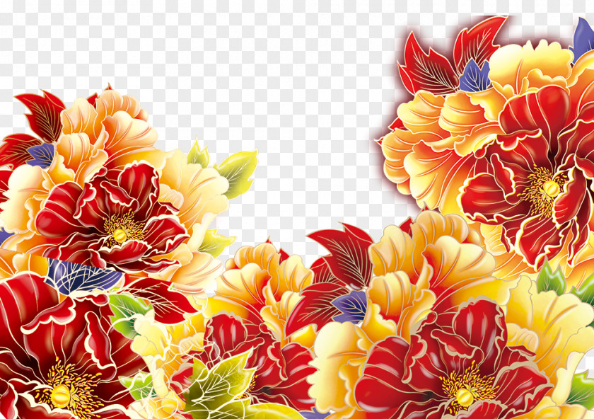 Peony Floral Design Cut Flowers Moutan PNG