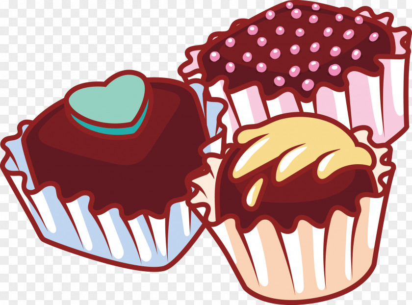 Vector Hand-painted Chocolate Cupcake Food PNG