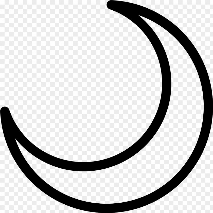 Symbol Blackandwhite Crescent Moon Drawing PNG