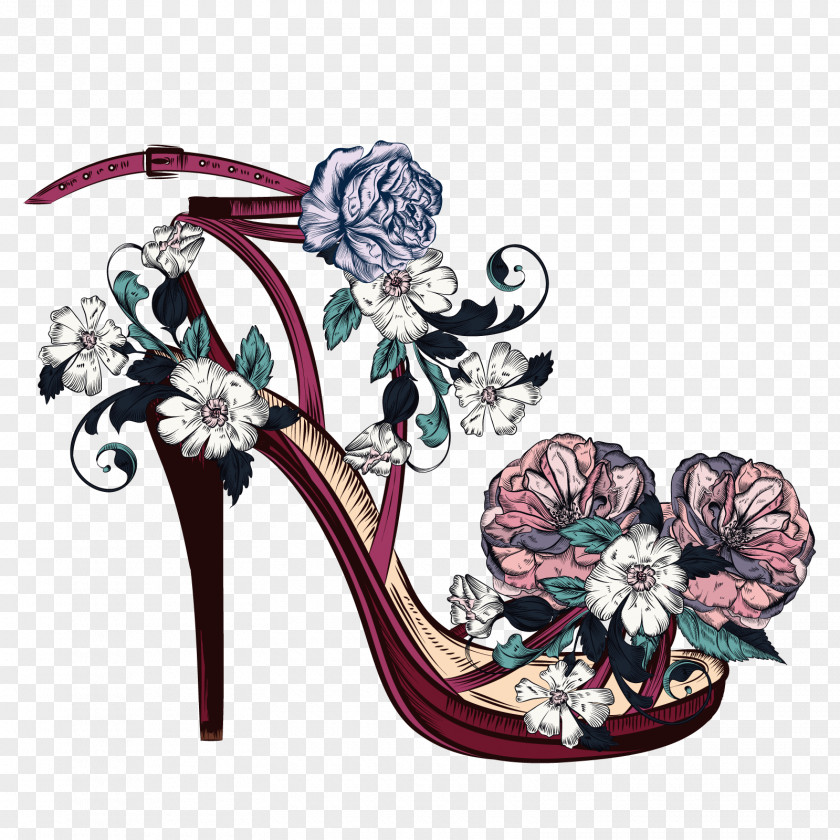 Vector Pattern High Heels Fashion Drawing Illustration PNG