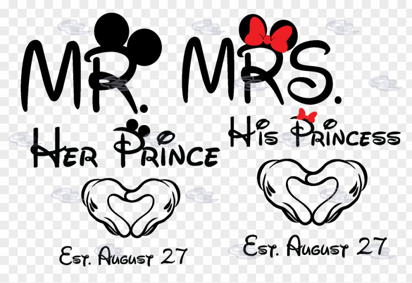 Heart-shaped Bride And Groom Wedding Shoots Minnie Mouse Mickey T-shirt Disney Princess The Walt Company PNG