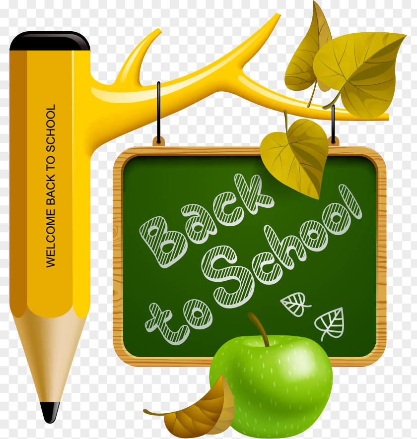 Vector Creative Pencil And Blackboard Colored PNG