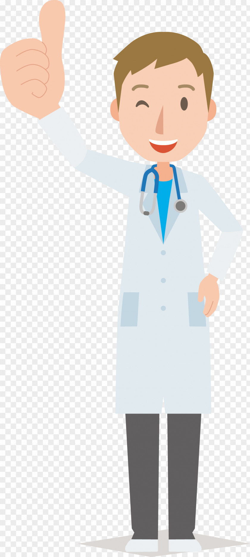 A Thumbs Up Male Doctor Cartoon Icon PNG