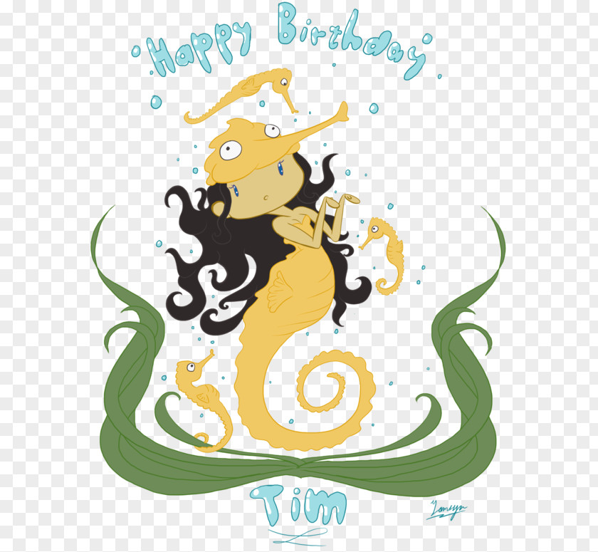 Birthday Clip Art Short-snouted Seahorse Vertebrate Yellow PNG
