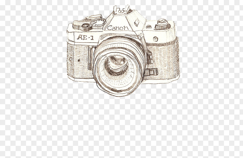 Hand-painted Elegant Camera Drawing Canon Photography Art PNG