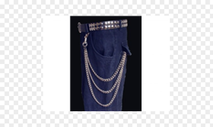 Hanging Chain Necklace Cobalt Blue PNG
