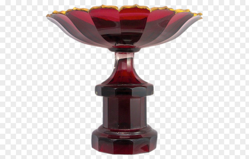 Antique Red Maroon Glass Centrepiece PNG