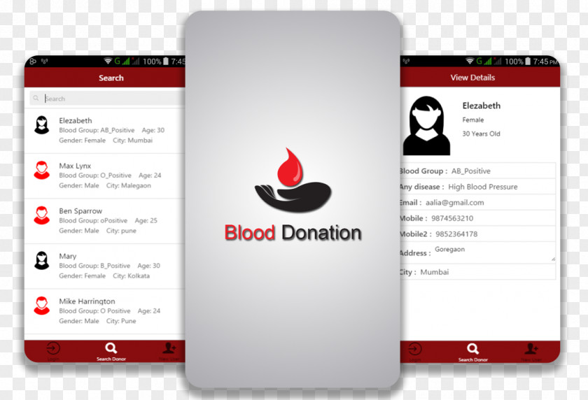 Donation Blood Mobile App Development Health Care Phones PNG