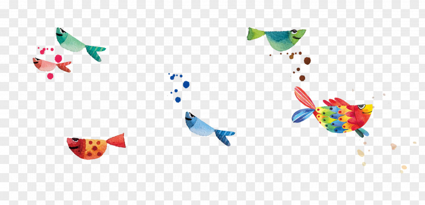 Hand-painted Colorful Fish PNG