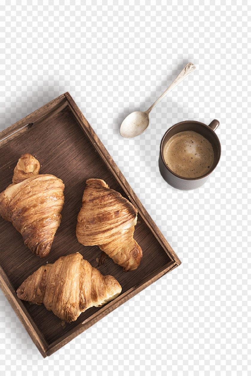 Western Nutritious Breakfast Coffee Croissant Cafe Danish Pastry PNG