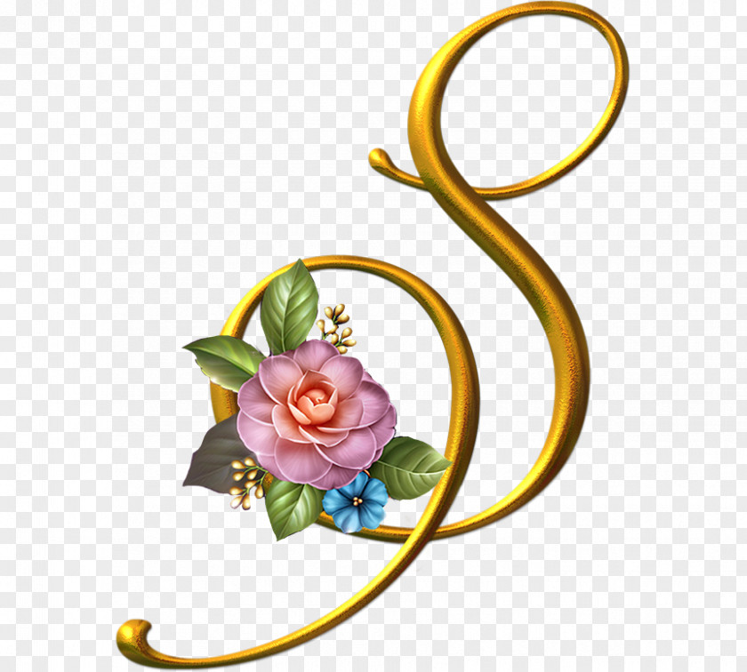 Gold Letter S Initial PNG