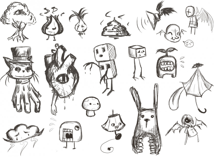 Monster Doodles Drawing PNG